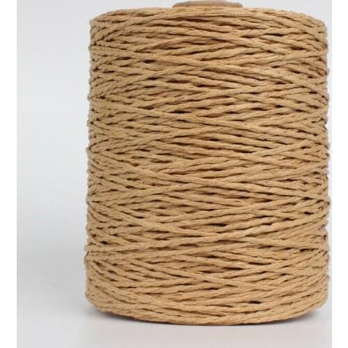 280M/Roll Natural Raffia Paper Yarn Summer Hand Knitted Crochet Straw Bag Hat Cushion Baskets Colorful Threads Knitting Material