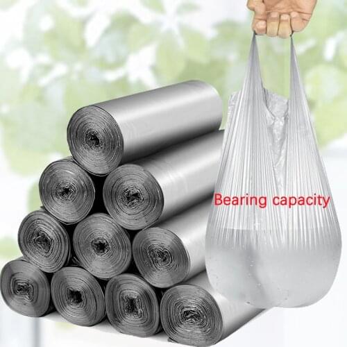 ZhangJi 5 Rolls 100pc Disposable Garbage Bags Kitchen Plastic Rubbish Bags Vest Style Storage Bag For household Waste Trash Bags