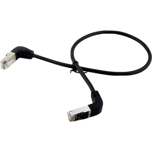 5x Ethernet LAN Network RJ45 Extension Adapter Cable RJ45 Male to Male Plug 90 Degree Down Angled Connector Cable 50cm