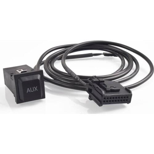 Auto Car Aux-in RNS2 MFD2 AUX Button Audio Adapter Socket Kit 18Pin Plug for Golf V Passat Caddy Touran Transporter T5