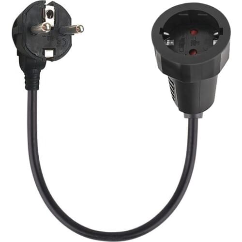 Black Power Cord Male Plug to Female Socket Adapter Extension Power Cable Italy AU EU UK Plug TO EU Socket Conversion