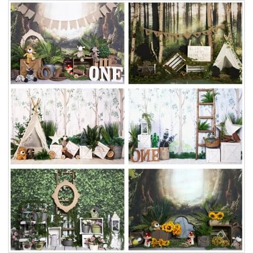 Oil Painted Floral Garden Photography Background Kids Child Cartoon 1st Birthday Party Banner Baby Shower Studio Photo Backdrops