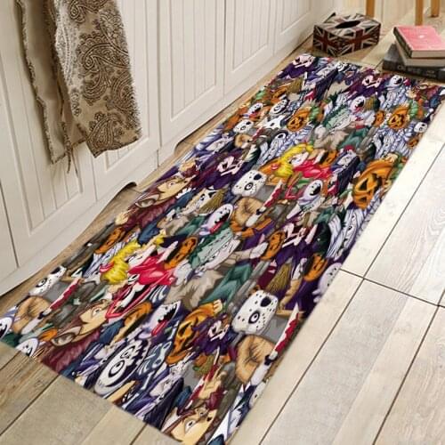 Halloween Pattern Rug Door Mat Hallway Carpets Area Rugs for Bedroom Living Room Carpet Kitchen Bathroom Anti-Slip Floor Mats