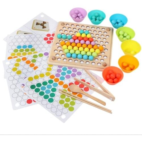 Beads Game Montessori Early Childhood Children Wooden Clip Ball Puzzle Parent-child Interactive Toy Children Gift Education Gift