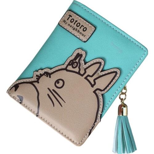 Cartoon Anime Totoro Cartoon Short Wallet Women Girls My Neighbor Totoro Card Holder Zipper Clutch Coin Purse Carteira Feminina