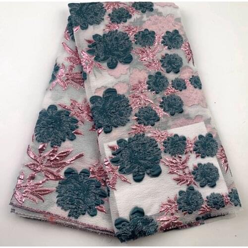 2021 Latest Gilding African Lace Fabric Soft Tulle French Jacquard Lace Fabric Embroidery Net Nigerian Brocade Lace Fabric S8003