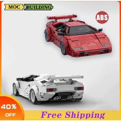 MOC High Tech Super Sports Car Diablo GTR City Racers Supercar Building Blocks Technology Vehicle DIY Model Toys kid Gifts