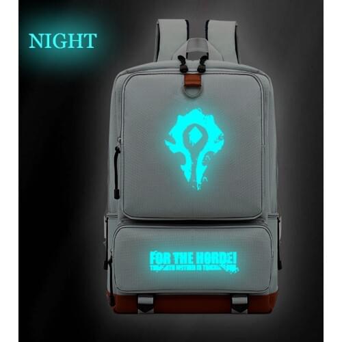 Cool World of Warcraft Luminous Backpack Teens Boys Girls Mochila Fashion Casual High Quality Rucksack for Men Women Students