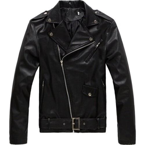 Strength Motorcycle Vehicle MatchingMens Leather Jackets Vintage PU Faux Fall Coats Fashion Stand Collar & Street Leisure Men