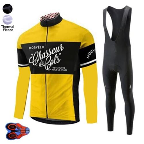 Mens Thermal Fleece Winter Cycling Jersey Bib Pants Tights Kits Outdoor Sporting Biking Sets Cycling Outfits 2020 New Arrival