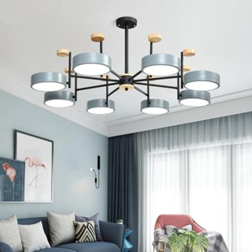 Nordic Chandelier Iron wood LED Chandeliers Modern Ceiling Chandelier Lighting Living Room Bedroom Loft Home Decor Hanging Lamp