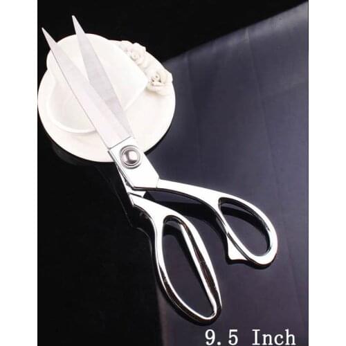 Stainless Steel Sewing Scissors Silver Scissors Long Cutter Durable Embroidery Tailor Scissors Fabric Cutter Craft Tool Sew
