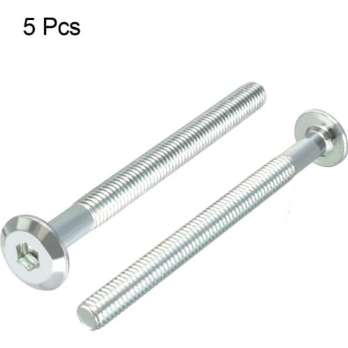 UXCELL 5pcs M6x70/80mm Zinc Plated Hex Socket Head Screws Furniture Bolts Fastener for joining wood, boards, kitchen worktops