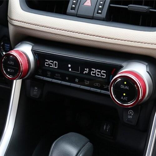 Suitable 2PCS Modified Special Air Conditioning Knob Metal Non-slip Decorative Ring For Rav4 2020 Car Accessories