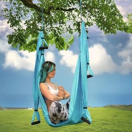 Max 200kg Handles Anti-gravity Aerial Yoga Ceiling Hammock Flying Swing Trapeze Yoga Inversion Device Home GYM Hanging Belt