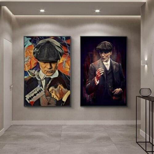 Portrait of Tommy Shelby Wall Art Posters And Prints Peaky Blinders Abstract Art Paintings Print on Canvas Art Pictures Cuadros