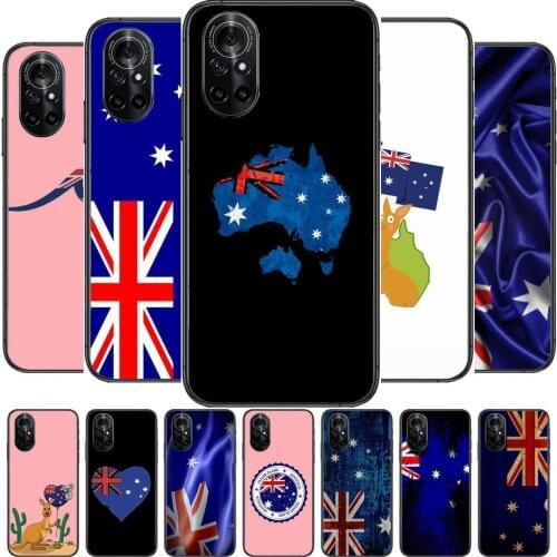 Australian flag Clear Phone Case For Huawei Honor 20 10 9 8A 7 5T X Pro Lite 5G Black Etui Coque Hoesjes Comic Fash design