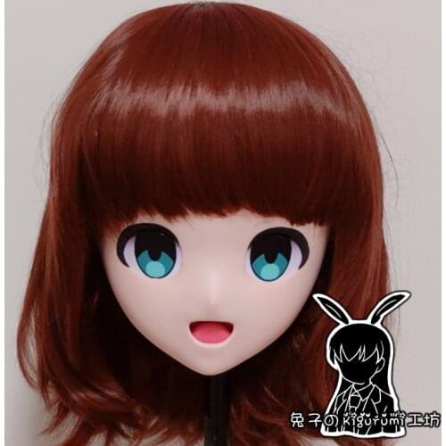 RB1222)Customize Handmade Crossdress Full Head Female/Girl Resin Japanese Cartoon Character Animego Cosplay Kigurumi Mask
