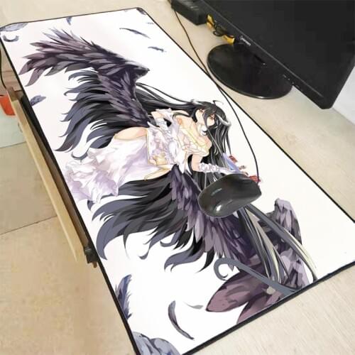 Mairuige 900*400*3mm Japan Anime Overlord Characters Rubber Mousepad Anti-slip Locking Keyboard Pad Desk Mat Large Mouse Pad