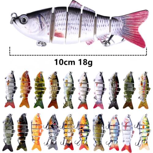 HENGJIA 6-Segement Pike Swimbait Fishing Lure Bait Tackle Jointed Crankbait Fake Artificial Bait 10cm 18G