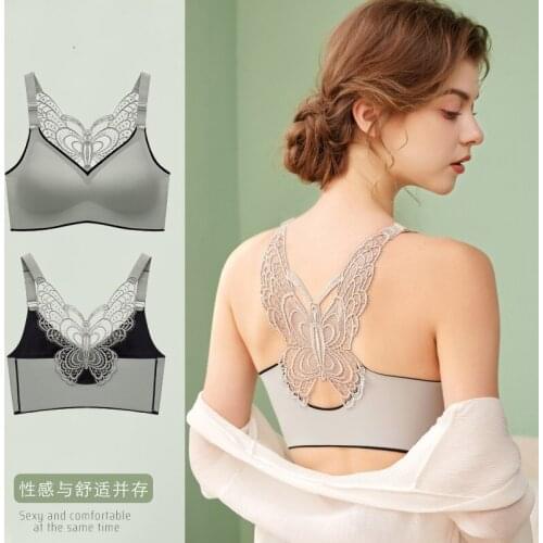 Sports Bra Woman-Intimates Pushup Top With Cups Bustier Lace Underwear Backless Without Foam Rubber Unwired Bras