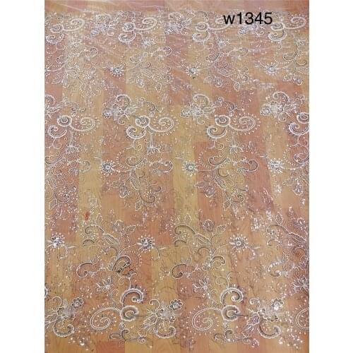 Bridal beaded Embroidery Lace Wedding Lace for Wedding Dress Fabric Nigerian Textile Lace