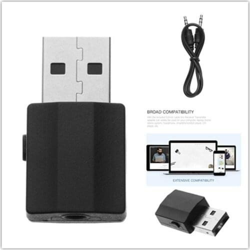 USB Bluetooth 5.0 Audio Adapter Transmitter Receiver for TV/PC Car Auxiliary Speaker Wire Connectors
