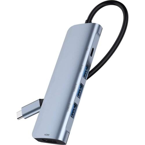USB C Hub 5 in 1 Type C 3.1 to 4K HDMI 3 USB 3.0 Ports PD Charging Port Multiport Adapter Thunderbolt 3 Dock Station
