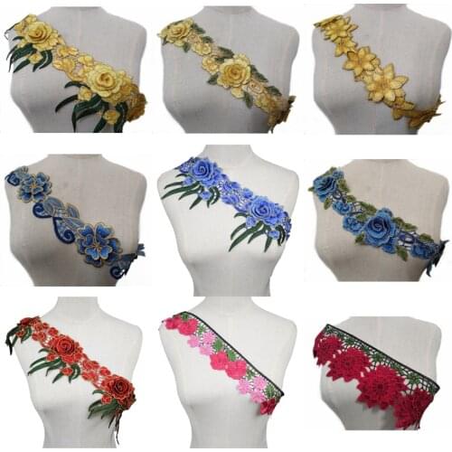 1 Yard Embroidered lace fabric Hand diy wedding dress Veil decoration Embroidery lace fabric Scrapbooking