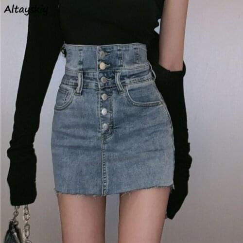 Skirts Women Plus Size Denim Sexy Ladies Mini Design Summer Hot Loose Ins Elegant Casual Party Solid A-Line Chic Harajuku Retro
