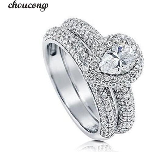 Vintage Promise Ring set Real 925 sterling Silver Diamond cz Engagement Wedding Band Rings For Women Bridal sets Jewelry Gift