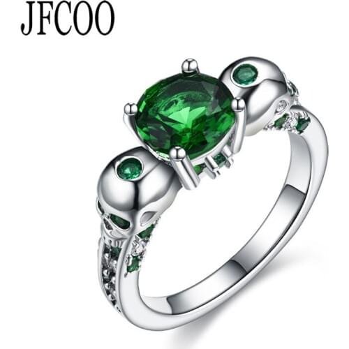 Skull Ring Silver Color Wedding crystal Zircon Ring For Women Wedding Jewelry Dropship