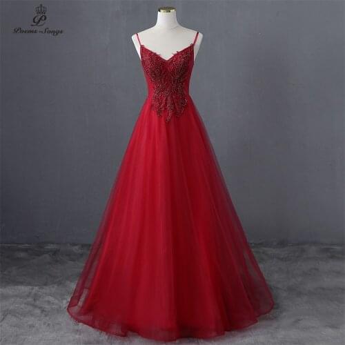 Sexy Burgundy color A_line style Evening dress 2021 prom dresses evening gowns vestidos de fiesta robe de soirée de mariage