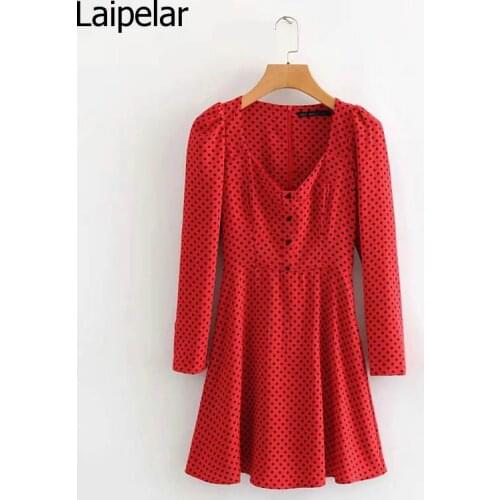 2020 England Preppy Style Vintage Polka Dot Red Sexy Mini Za Dress Women Vestidos De Fiesta De Noche Vestidos Party Dress Blazer