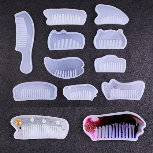 1Pc Mix 10Styles 9-17cm Doinb Comb Silicone Mold Epoxy Resin Jewelry Findings Making Cosmetic Tools DIY Hand Craft Supplies
