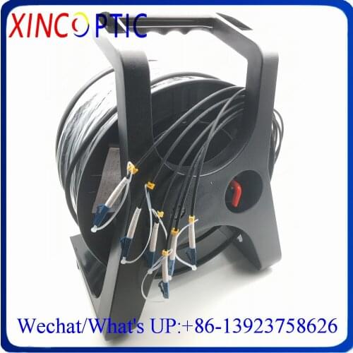 100M,OM1 6Core 62.5/125,LSZH/TPU Armored Black Cable,4.8mm,6C LC/UPC-LC/ST/SC/UPC Fiber Optic Patch Cord Jumper With PCD235 Reel