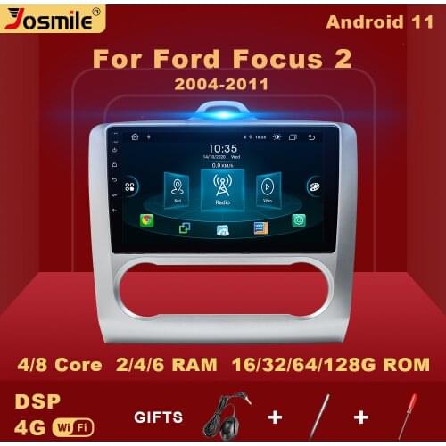 2 din Android 11 Car Multimedia Player For ford focus 2 Mk2 2004-2011 Radio GPS Navigationdvd AI Voice Control Carplay Wifi 4G