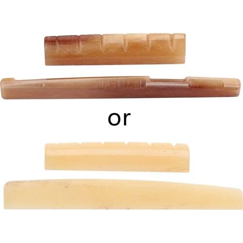 2Pcs/Set Bone Guitar Bridge Saddle and Nut for Folk Acoustic Guitar Replacement Parts