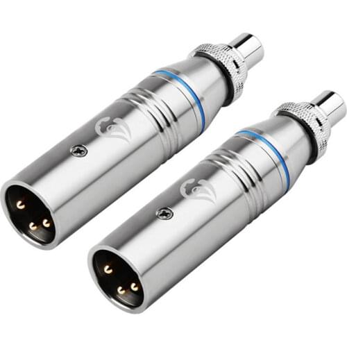 2pcs XLR To RCA Adapter Cannon Converter Stainless Steel 3 Pin Connector Male To Plug Female For Microphone Mixer Speaker