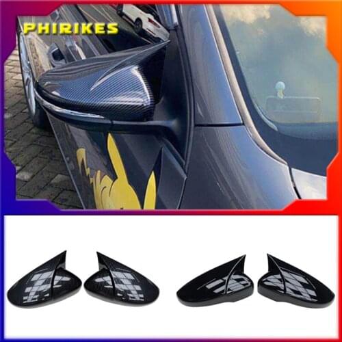 2pcs Car Rear View Mirrors Cover Protector For Golf 6 MK6 R VI 2009-2013 Black 5K0857537 Auto Rearview Mirror Covers Accessories