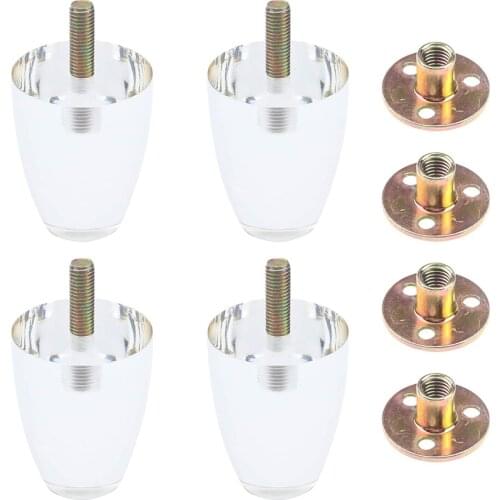 4pcs Height 2.76" Acrylic Furniture Legs Replacement,Clear Acrylic Sofa Legs,for Cabinet Bed End Tables Footstool Couch
