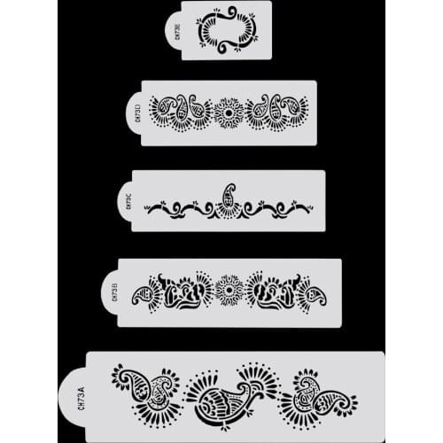 5pc 3D Cookie Baking mold birthday wedding party Cake Spray mould Lace Fondant decoration tools kitchen supply