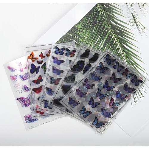 5pcs Butterfly Flap Transparent Material With Use Of Epoxy Mold Tools Filling Insert Stickers For DIY Jewelry Making Accessories
