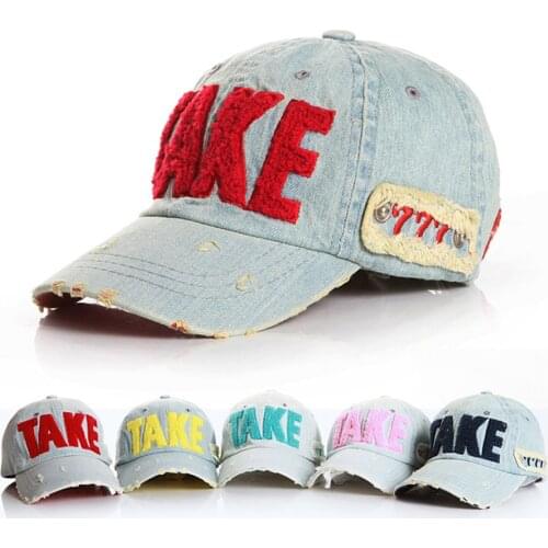 Boys Girls Baseball Caps Casual Ajdustable Toddler Baby Cap Letter TAKE Children Denim Hat Fashion Visors Hats For Unisex 2-10 Y