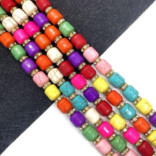 Natural Stone Synthetic Color Turquoise Beads DIY Jewelry Handmade Wind Chime Pendant Bracelet Jewelry Accessories 6x5 mm