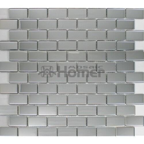Glossy silver color stainless steel metal mosaic tiles wall backsplash 12x12" mosaic tile free shipping