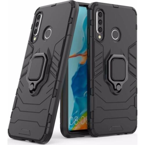 Cover Case for Huawei P30 Lite Shockproof Light Armor Protective Car Holder Ring Case Bumper