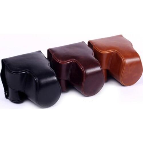 PU Leather Case Bag Cover For Panasonic LUMIX DMC-FZ200 fz200 Camera with shoulder strap