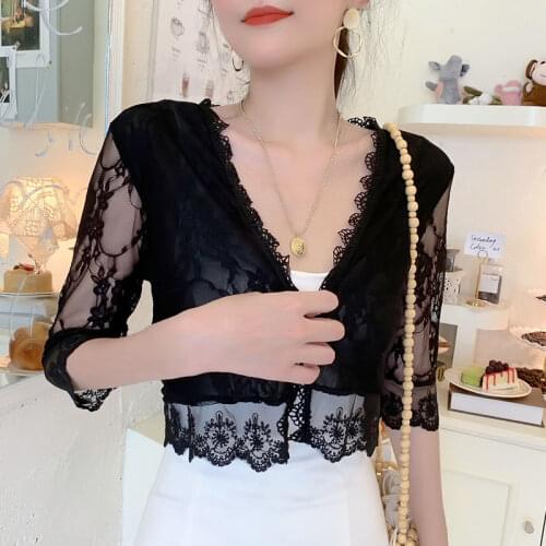 Black White Pink Apricot Women Bolero Long Sleeve Shrug Bolero Lace Bridal Cape Dress Jacket Wraps Beach Shawl Bridesmaid Bolero