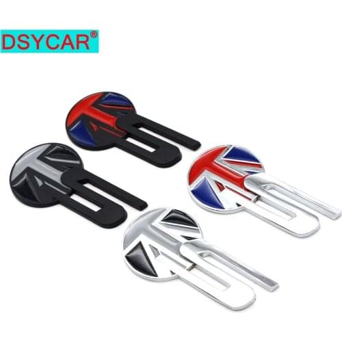 DSYCAR 1Pcs Car Metal Badge Emblem 3D S Modified England Flag Car Trunk Auto Logo Adhesive Decal Sticker For Most Cars New